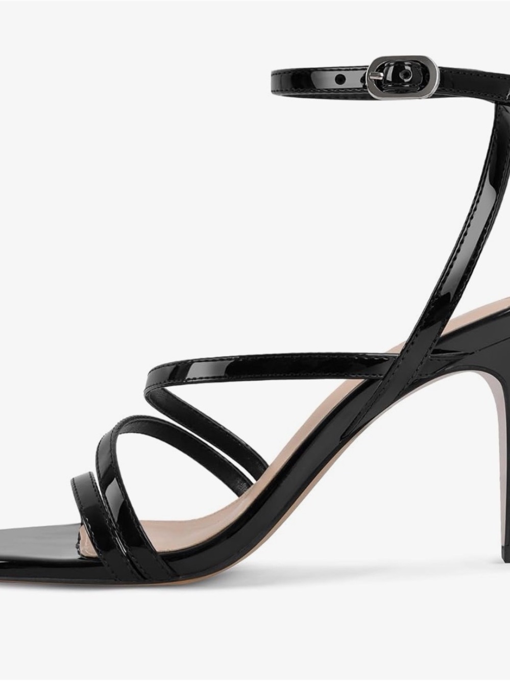 Piniko Strappy High Heel Ankle Square Open Toe Heels Sz 10 Women Long - Picture 7 of 8